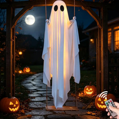Spooky Swing Glowing Ghost Swing | Outdoor Halloween Decor