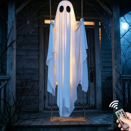 Spooky Swing Glowing Ghost Swing | Outdoor Halloween Decor